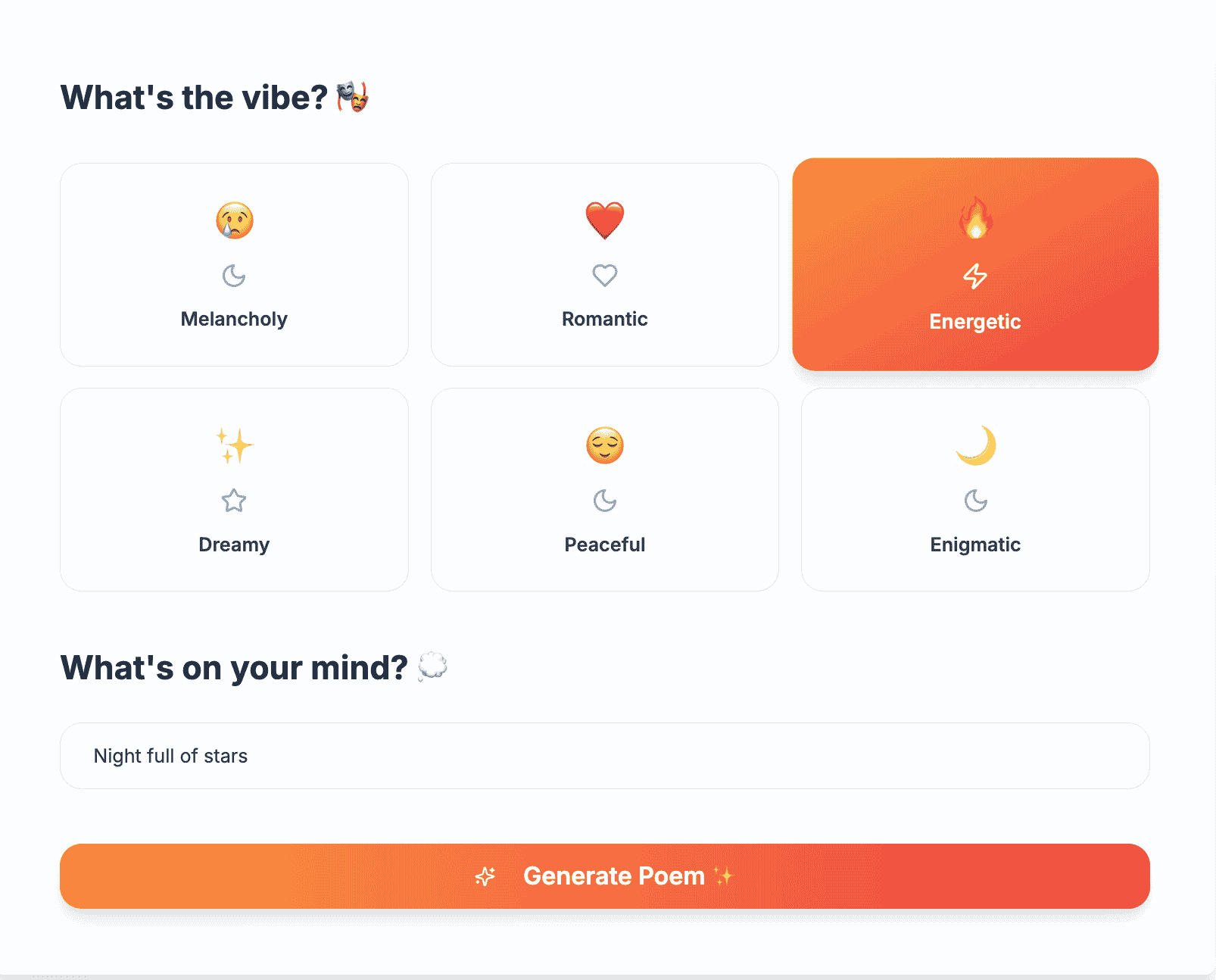 AI Poem Generator Screenshot